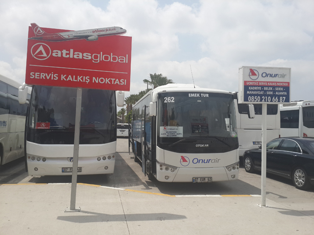 Atlasglobal Onurair Ücretsiz Havalimanı Otobüsleri Durağı Atlasglobal Onurair Ücretsiz Havalimanı Otobüsleri