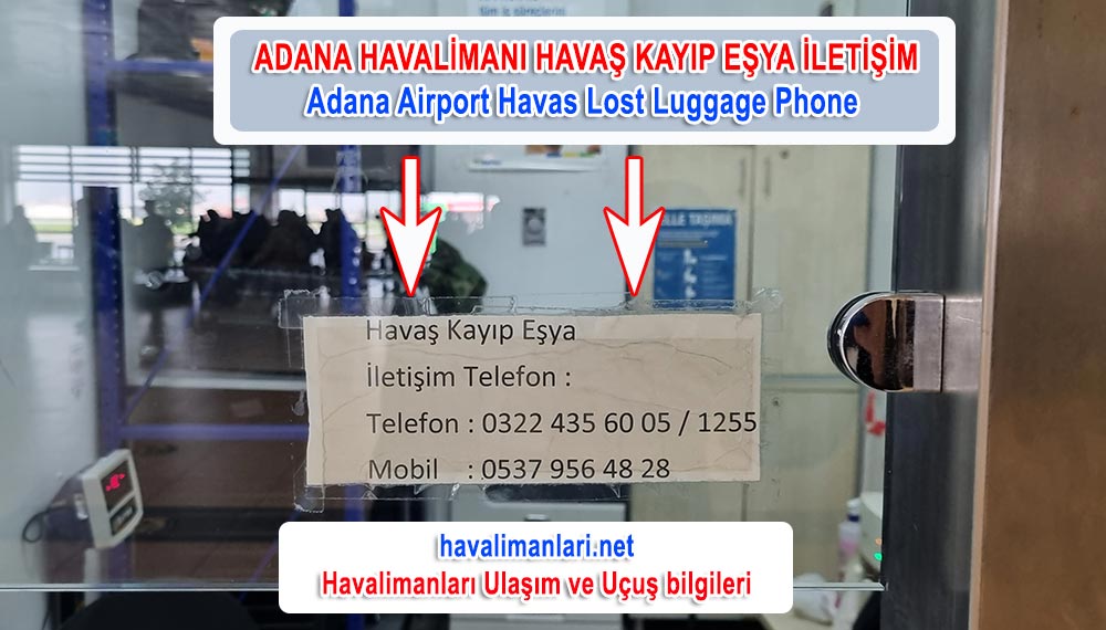 Adana havalimanı havaş kayıp eşya telefon numarası