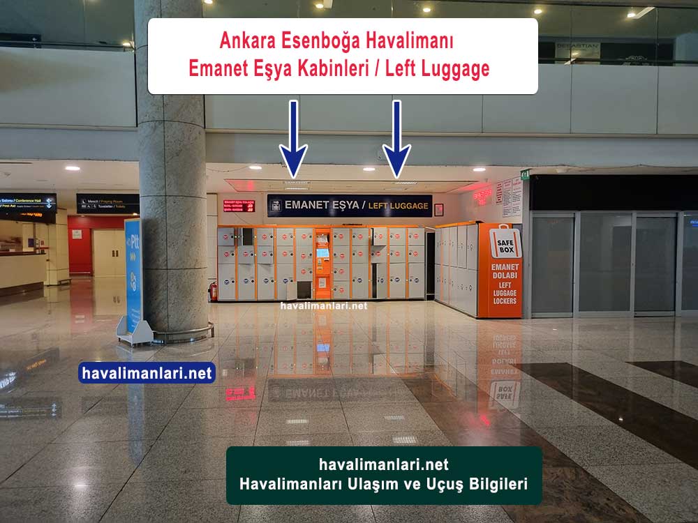 Ankara Esenboğa Havalimanı Emanet Eşya Kabinleri