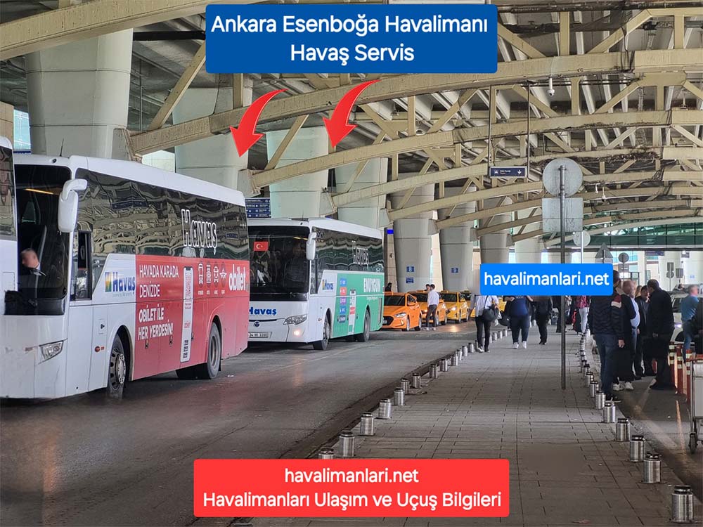 Ankara Esenboğa havalimanı Havaş durağı, Ankara Havaş Saatleri