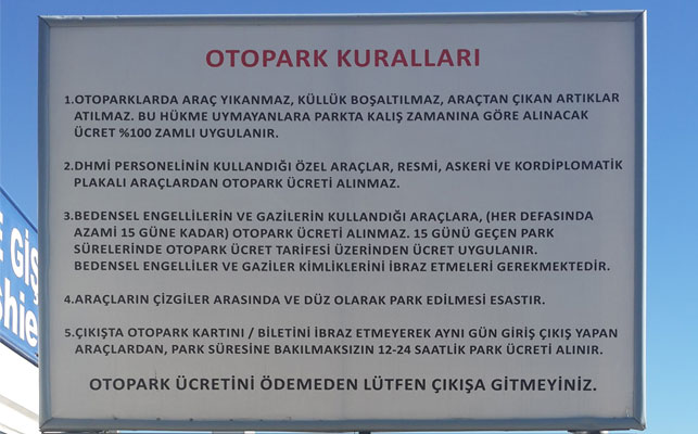 Antalya Havalimanı İç Hatlar Otopark kuralları