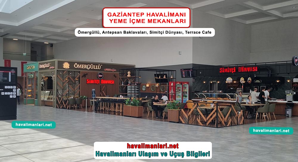 Gaziantep Havalimanı İç Hatlar Yeme İçme Mekanları 
