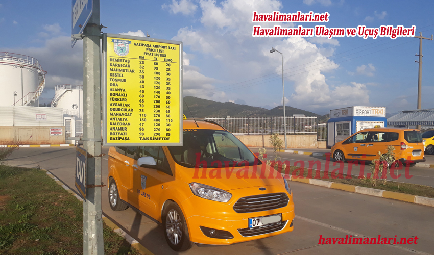 Gazipaşa Alanya Airport Taxi Prices List