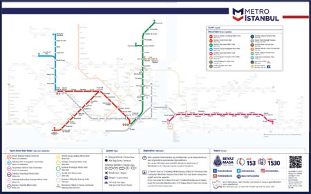 İstanbul Büyükşehir Belediyesi Metro Hattı Ağ Haritası
