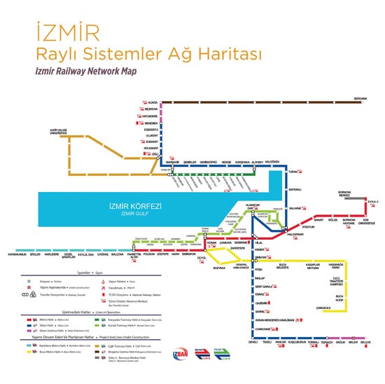 İzmir Büyükşehir Belediyesi Raylı Sistemler Ağ Haritası