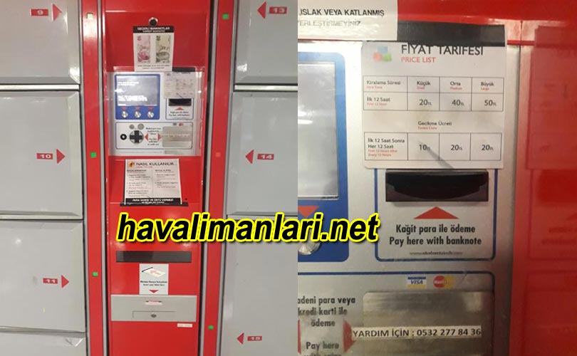  İzmir Adnan Menderes Havaalanı Emanet Eşya Dolabı Fiyatları